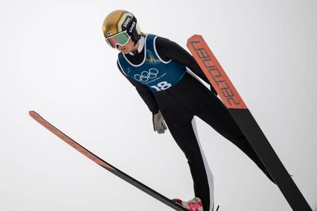 OLYMPICS - Winter Olympic Games, Olympische Spiele, Olympia, OS Milano Cortina 2026 PREDAZZO,ITALY,14.FEB.26 - OLYMPICS, Ski jumping, Skispringen, Ski, nordisch - Winter Olympic Games Milano Cortina 2026, large hill, women, training. Image shows Heta Hirvonen (FIN).  GEPAxpictures xOliverxLerch