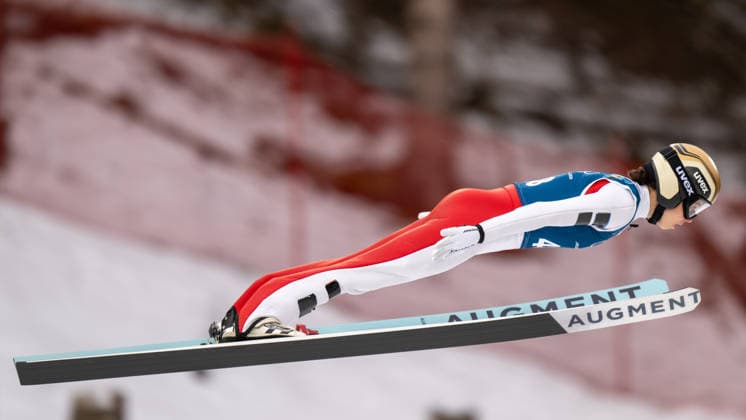 OLYMPICS - Winter Olympic Games, Olympische Spiele, Olympia, OS Milano Cortina 2026 PREDAZZO,ITALY,14.FEB.26 - OLYMPICS, Ski jumping, Skispringen, Ski, nordisch - Winter Olympic Games Milano Cortina 2026, large hill, women, training. Image shows Lisa Eder (AUT).  GEPAxpictures xOliverxLerch