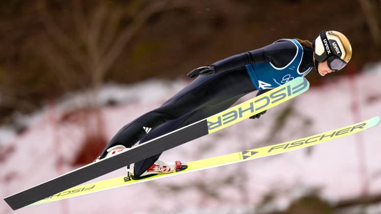 OLYMPICS - Winter Olympic Games, Olympische Spiele, Olympia, OS Milano Cortina 2026 PREDAZZO,ITALY,14.FEB.26 - OLYMPICS, Ski jumping, Skispringen, Ski, nordisch - Winter Olympic Games Milano Cortina 2026, large hill, women, training. Image shows Agnes Reisch (GER).  GEPAxpictures xOliverxLerch