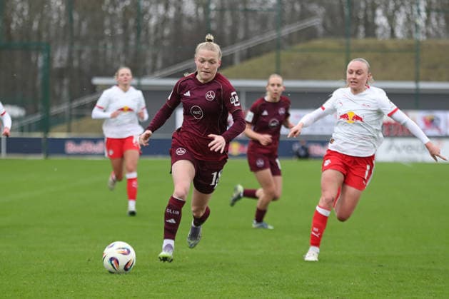 Google Pixel Frauen-Bundesliga, RB Leipzig - 1. FC Nürnberg; 14.02.2026 Franziska Mai (18, 1. FC Nürnberg). Fußball, Google Pixel Frauen-Bundesliga, Saison 2025 2026, 18. Spieltag: RB Leipzig vs. 1. FC Nürnberg am 14.02.2026, Trainingszentrum Cottaweg, Leipzig. DFB REGULATIONS PROHIBIT ANY USE OF PHOTOGRAPHS AS IMAGE SEQUENCES AND OR QUASI-VIDEO. Copyright: xBEAUTIFULxSPORTS JanxKaeferx
