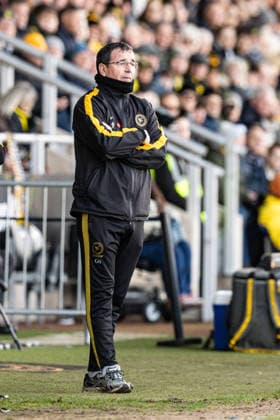 14th February 2026; Pirelli Stadium, Burton, West Staffordshire, England; FA Cup Football, Burton Albion versus West Ham United; Burton Albion Manager Gary Bowyer watches play  GodfreyxPitt Content restricted for UK based newspaper