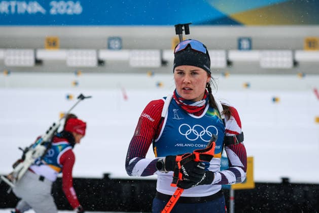 Antholz, Italien 14. Februar 2026: Biathlon Sprint Frauen 7,5 km - Olympia 2026 Im Bild: Anna Juppe (AUT) Anterselva Biathlon Arena *** Antholz, Italy February 14, 2026 Biathlon Sprint Women 7.5 km Olympia 2026 In the picture Anna Juppe AUT Anterselva Biathlon Arena Copyright: xFotostandx xHettichx