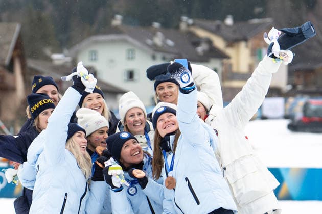 Cross-Country Skiing - Milano Cortina 2026 Winter Olympics: Day 8 Teams: Sweden, Norway, Finland during Milano Cortina 2026 Winter Olympics Cross Country Skiing Women s Relay at Tesero Cross-Country Skiing Stadium in Tesero Val di Fiemme on February 14, 2026 Tesero Val di Fiemme Italy  Copyright: xFotoxOlimpikx originalFilename:jastrzebowski-crosscou260214_npK1m.jpg