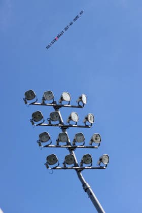 Burton Albion v West Ham Utd. 14 February 2026, Burton - Emirates FA Cup, Fourth Round - Burton Albion v West Ham United - a banner about the West Ham club owners flies over the Pirelli stadium - Photo: Charlotte Wilson Offside. Burton-upon-Trent UK Copyright: xCharlottexWilsonx xOffsidexOffside