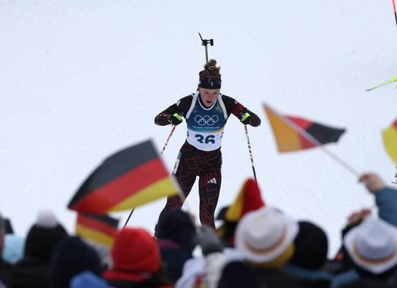 Selina GROTIAN (GER, SC Mittenwald). Biathlon, 10 km Sprint der Frauen. Olympische Winterspiele 2026. 14.2.2026, in Antholz Biathlon Arena. Quelle Copyright Credit : Oryk HAIST *** Selina GROTIAN GER, SC Mittenwald Biathlon, Womens 10 km Sprint Olympic Winter Games 2026 14 2 2026, in Antholz Biathlon Arena Source Copyright Credit Oryk HAIST xOLY-BI-BTH05x
