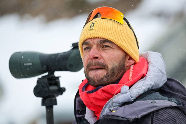 Antholz, Italien 14. Februar 2026: Biathlon Sprint Frauen 7,5 km - Olympia 2026 Im Bild: Bundestrainer Christian Mehringer (GER-Frauen) Anterselva Biathlon Arena *** Antholz, Italy February 14, 2026 Biathlon Sprint Women 7.5 km Olympic Games 2026 In the picture national coach Christian Mehringer GER Women Anterselva Biathlon Arena Copyright: xFotostandx xHettichx