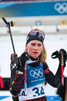 Antholz, Italien 14. Februar 2026: Biathlon Sprint Frauen 7,5 km - Olympia 2026 Im Bild: Julia Tannheimer (GER) Anterselva Biathlon Arena *** Antholz, Italy February 14, 2026 Biathlon Sprint Women 7.5 km Olympia 2026 In the picture Julia Tannheimer GER Anterselva Biathlon Arena Copyright: xFotostandx xHettichx