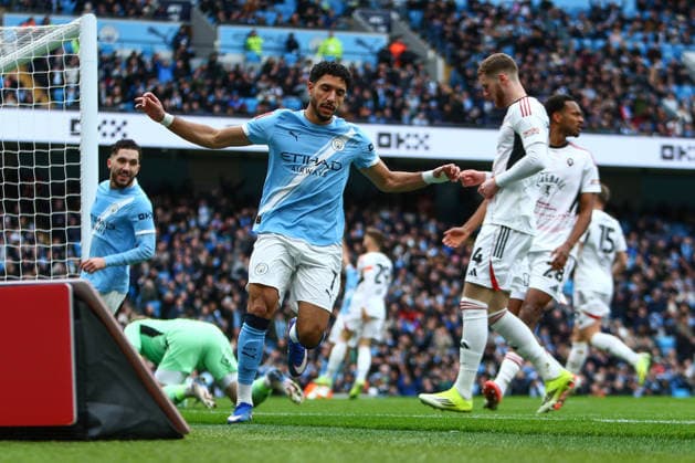 Manchester City v Salford City, Emirates FA Cup Omar Marmoush of Manchester City scores a GOAL 1-0 and celebrates during the Manchester City v Salford City Emirates FA Cup 4th Round match at the Etihad Stadium, Manchester, England on 14 February 2026 Credit: Luke Williams Every Second Media Editorial use only. All images are copyright Every Second Media Limited. No images may be reproduced without prior permission. All rights reserved. Premier League and Football League images are subject to licensing agreements with Football DataCo Limited. see https: www.football-dataco.com Copyright: xIMAGO EveryxSecondxMediax ESM-1801-0012 LukexWilliamsx xEveryxSecondxMediax