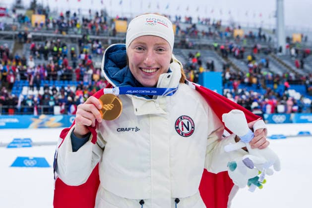 Winter Olympics in Milan Cortina 2026 Anterselva, Italy 20260214. Maren Kirkeeide from Norway on the podium after the 7.5 km sprint women s biathlon during the Winter Olympics in Milano Cortina 2026. Photo: Heiko Junge NTB Anterselva Italy EDITORIAL USE ONLY. RESTRICTED USE FOR BETTING COMPANIES Ref:_SPOPrhVYShuQGY.jpg *** Winter Olympics in Milan Cortina 2026 Anterselva, Italy 20260214 Maren Kirkeeide from Norway on the podium after the 7 5 km sprint women s biathlon during the Winter Olympics in Milano Cortina 2026 Photo Heiko Junge NTB Anterselva Italy EDITORIAL USE ONLY RESTRICTED USE FOR BETTING COMPANIES  Copyright: xHeikoxJungex xNTBx
