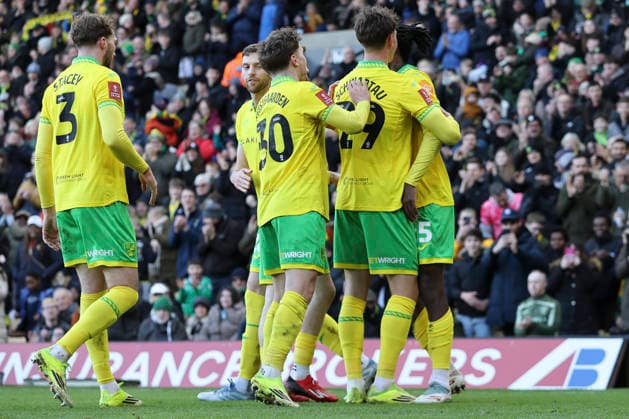 Norwich City v West Bromwich Albion Emirates FA Cup Paris Maghoma of Norwich celebrates scoring his side™s 1st goal during the Emirates FA Cup Fourth Round match at Carrow Road, Norwich 14 02 2026 Commissioned for use in Newsquest Norfolk titles only. All other titles fees apply. UK Newspapers OUT Copyright: xPaulxChestertonx FIL-22967-0071