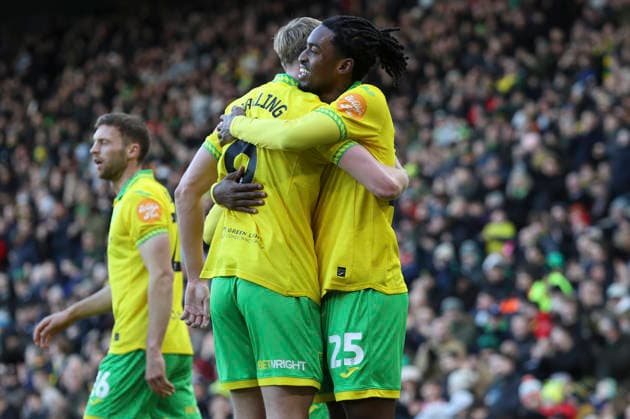 Norwich City v West Bromwich Albion Emirates FA Cup Paris Maghoma of Norwich celebrates scoring his side™s 1st goal during the Emirates FA Cup Fourth Round match at Carrow Road, Norwich 14 02 2026 Commissioned for use in Newsquest Norfolk titles only. All other titles fees apply. UK Newspapers OUT Copyright: xPaulxChestertonx FIL-22967-0073