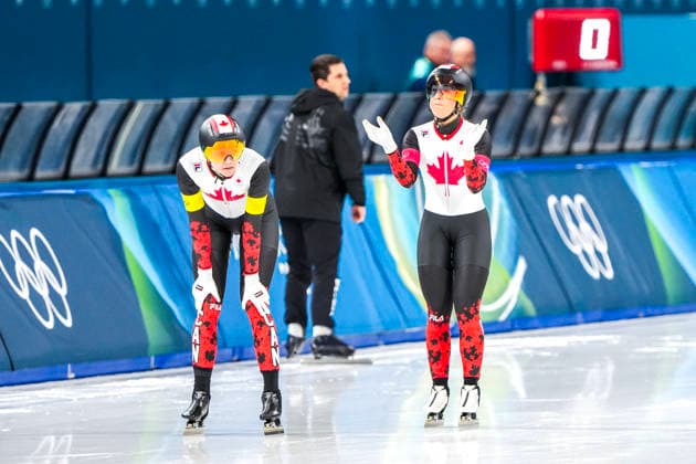 2026-02-14 - Milano Cortina 2026 Winter Olympics Speed skating, Eisschnelllauf Women s Team Pursuit MILAN, ITALY - FEBRUARY 14: Isabelle Weidemann of Canada, Valerie Maltais of Canada during the Speed Skating Women s Team Pursuit Quarterfinals of the Milano Cortina 2026 Winter Olympics at the Milano Speed Skating Arena on February 14, 2026 in Milan, Italy Milan Milano Speed Skating Arena Italy Content not available for redistribution in The Netherlands directly or indirectly through any third parties. Copyright: xAndrexWeeningx