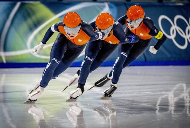 MILAN- quarterfinals of the Team Pursuit at the Olympic Games, Olympische Spiele, Olympia, OS in the women s category Joy Beune, Marijke Groenewoud and Antoinette Rijpma-De Jong will skate Milano Speed skating, Eisschnelllauf Stadium Olympic Winter games, Winterspiele,Spiele, Summer games Milan Cortina 2026 ROBIN UTRECHT ANP netherlands out - belgium out xVIxxIVx 550678327 originalFilename: 550678327.jpg