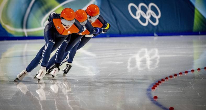 MILAN- quarterfinals of the Team Pursuit at the Olympic Games, Olympische Spiele, Olympia, OS in the women s category Joy Beune, Marijke Groenewoud and Antoinette Rijpma-De Jong will skate Milano Speed skating, Eisschnelllauf Stadium Olympic Winter games, Winterspiele,Spiele, Summer games Milan Cortina 2026 ROBIN UTRECHT ANP netherlands out - belgium out xVIxxIVx 550678555 originalFilename: 550678555.jpg