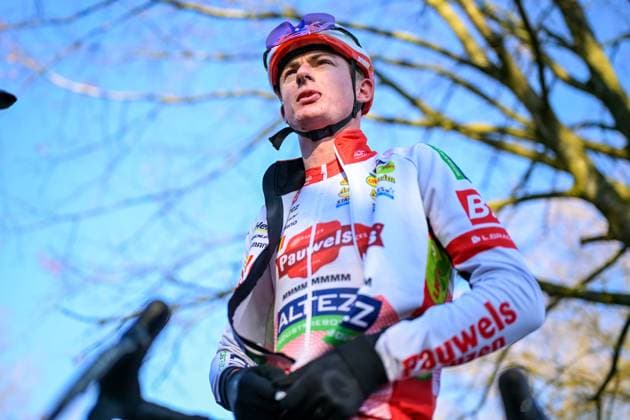 Belgian Gerben Kuypers pictured after the elite men race of the Waaslandcross cyclocross cycling event, Saturday 14 February 2026 in Sint-Niklaas, the seventh and last race of the Exact Cross competition. DAVIDxPINTENS  x163407037x