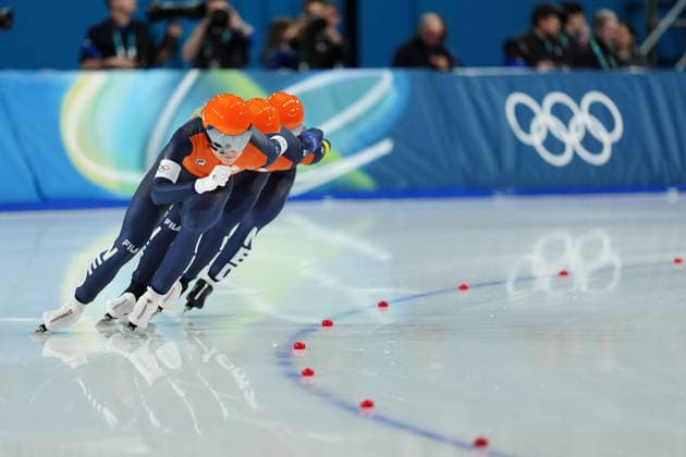 Team Netherlands competing for the Olympic Speed skating, Eisschnelllauf Women s Team Pursuit Quarterfinals for the Milano Cortina 2026 Winter Olympics, in Milan (Italy) February 14, 2026 (Photo Claudio Furlan LaPresse)  Copyright: xClaudioxFurlan LaPressex