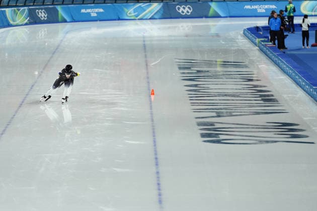 Team Germany competing for the Olympic Speed skating, Eisschnelllauf Women s Team Pursuit Quarterfinals for the Milano Cortina 2026 Winter Olympics, in Milan (Italy) February 14, 2026 (Photo Claudio Furlan LaPresse)  Copyright: xClaudioxFurlan LaPressex