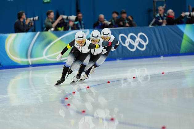 Team Japan competing for the Olympic Speed skating, Eisschnelllauf Women s Team Pursuit Quarterfinals for the Milano Cortina 2026 Winter Olympics, in Milan (Italy) February 14, 2026 (Photo Claudio Furlan LaPresse)  Copyright: xClaudioxFurlan LaPressex