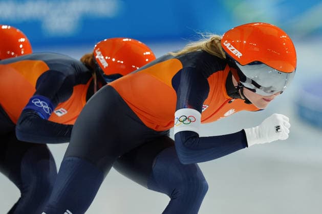 Team Netherlands competing for the Olympic Speed skating, Eisschnelllauf Women s Team Pursuit Quarterfinals for the Milano Cortina 2026 Winter Olympics, in Milan (Italy) February 14, 2026 (Photo Claudio Furlan LaPresse)  Copyright: xClaudioxFurlan LaPressex