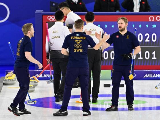 CORTINA, ITALY 20260214 Team Edin during the men s group stage match, round 5, between China and Sweden in the Olympic curling in Cortina. *** The image is included in the SPORTS PACKAGE. For others PAYMENT IMAGE ** CORTINA ITALY x10030x *** CORTINA, ITALY 20260214 Team Edin during the men s group stage match, round 5, between China and Sweden in the Olympic curling in Cortina The image is included in the SPORTS PACKAGE For others PAYMENT IMAGE CORTINA ITALY x10030x  Copyright: xJonasxEkströmer TTx 2026 MEN S CURLING OLYMPICS CHINA-SWEDEN