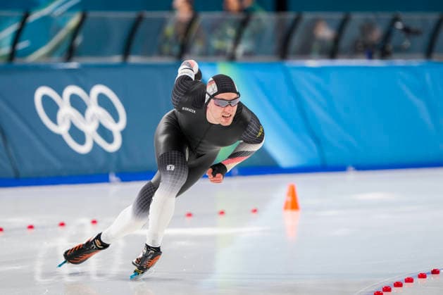 2026-02-14 - Milano Cortina 2026 Winter Olympics 500m Men MILAN, ITALY - FEBRUARY 14: Hendrik Dombek of Germany during the 500m Men of the Milano Cortina 2026 Winter Olympics at the Milano Speed skating, Eisschnelllauf Arena on February 14, 2026 in Milan, Italy Milan Milano Speed Skating Arena Italy Content not available for redistribution in The Netherlands directly or indirectly through any third parties. Copyright: xAndrexWeeningx