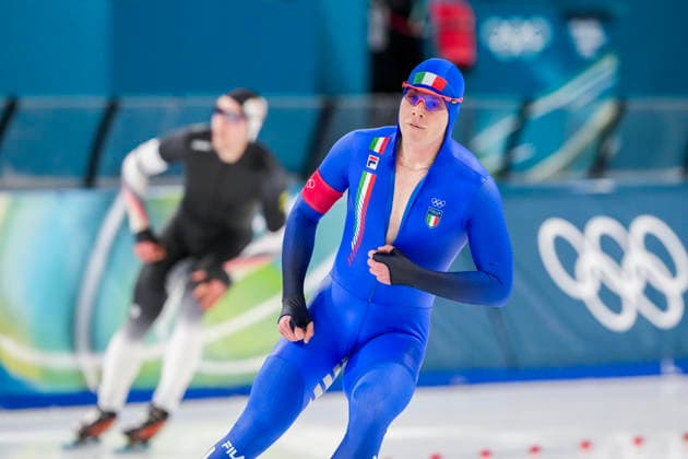 2026-02-14 - Milano Cortina 2026 Winter Olympics 500m Men MILAN, ITALY - FEBRUARY 14: Jeffrey Rosanelli of Italy during the 500m Men of the Milano Cortina 2026 Winter Olympics at the Milano Speed skating, Eisschnelllauf Arena on February 14, 2026 in Milan, Italy Milan Milano Speed Skating Arena Italy Content not available for redistribution in The Netherlands directly or indirectly through any third parties. Copyright: xAndrexWeeningx