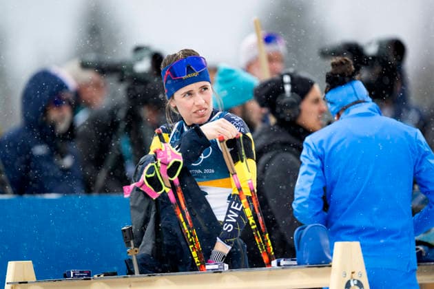 ANTERSELVA, ITALY 20260214 Sweden s Elvira Övberg in the biathlon sprint 7.5km during the Winter Olympics in Milan Cortina. ANTERSELVA ITALY x10050x *** ANTERSELVA, ITALY 20260214 Sweden s Elvira Övberg in the biathlon sprint 7 5km during the Winter Olympics in Milan Cortina ANTERSELVA ITALY x10050x  Copyright: xPontusxLundahl TTx 2026 OLYMPICS BIATHING WOMEN S SPRINT
