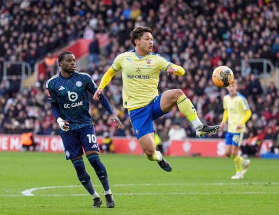 Southampton v Leicester City, FA Cup Fourth round, Football, St Marys Stadium, Southampton, UK - 14 Feb 2026 Kuryu Matsuki of Southampton Southampton St Marys Stadium Southampton GBR, UK NEWSPAPERS OUT Copyright: xSeanxRyanx
