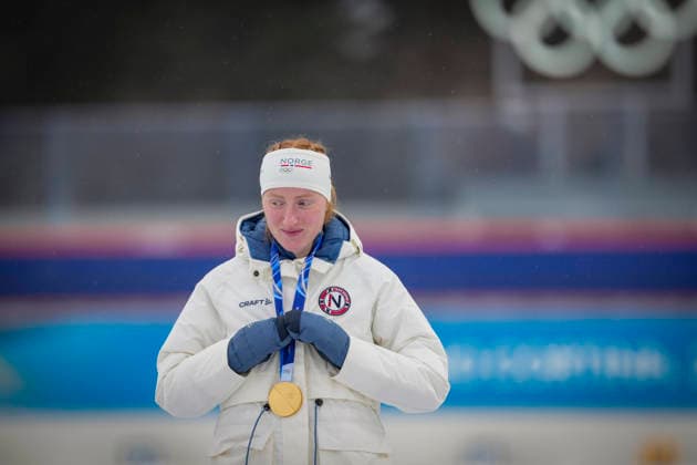 Winter Olympics in Milan Cortina 2026 Anterselva, Italy 20260214. Maren Kirkeeide from Norway with gold medal after 7.5 km sprint women in biathlon during the Winter Olympics in Milano Cortina 2026. Photo: Heiko Junge NTB Anterselva Italy EDITORIAL USE ONLY. RESTRICTED USE FOR BETTING COMPANIES Ref:_SPOOIQwDU6-nAY.jpg *** Winter Olympics in Milan Cortina 2026 Anterselva, Italy 20260214 Maren Kirkeeide from Norway with gold medal after 7 5 km sprint women in biathlon during the Winter Olympics in Milano Cortina 2026 Photo Heiko Junge NTB Anterselva Italy EDITORIAL USE ONLY RESTRICTED USE FOR BETTING COMPANIES  Copyright: xHeikoxJungex xNTBx