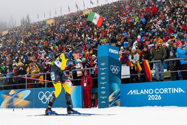 260214 Elvira Öberg of Sweden crosses the finish line in women s biathlon 7,5 km sprint during day 8 of the 2026 Winter Olympics on February 14, 2026 in Anterselva. Photo: Mathias Bergeld BILDBYRAN kod MB MB1327 skidskytte biathlon skiskyting Olympic Games, Olympische Spiele, Olympia, OS olympics winter olympics os ol olympiska spel vinter-os olympiske leker milano cortina 2026 milan cortina 2026 milano cortina 2026 olympic games milano cortina 2026 winter olympic games milano cortina-os milano cortina-ol vinter-ol 8 bbeng sprint dam kvinner women sweden sverige *** 260214 Elvira Öberg of Sweden crosses the finish line in women s biathlon 7,5 km sprint during day 8 of the 2026 Winter Olympics on February 14, 2026 in Anterselva Photo Mathias Bergeld BILDBYRAN code MB MB1327 biathlon biathlon olympic games olympics olympics winter olympics os ol olympiska spel vinter os olympiske leker milano cortina 2026 milan cortina 2026 milano cortina 2026 olympic games milano cortina 2026 winter olympic games milano cortina os milano cortina ol vinter ol 8 bbeng sprint dam kvinner women sweden sverige  Copyright: MATHIASxBERGELD BB260214MB056