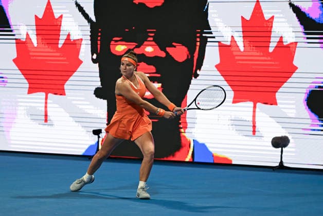 Qatar TotalEnergies Open 2026 - Singles Final DOHA, QATAR FEBRUARY 14: Karolina Muchova of the Czech Republic competes against Victoria Mboko of Canada in the singles final on Day Seven of the Qatar TotalEnergies Open, part of the Hologic WTA, Tennis Damen Tour, at the Khalifa International Tennis and Squash Complex on February 14, 2026 in Doha, Qatar. Doha Qatar  Copyright: xArturxWidakx originalFilename:widak-qatartot260214_npz2x.jpg