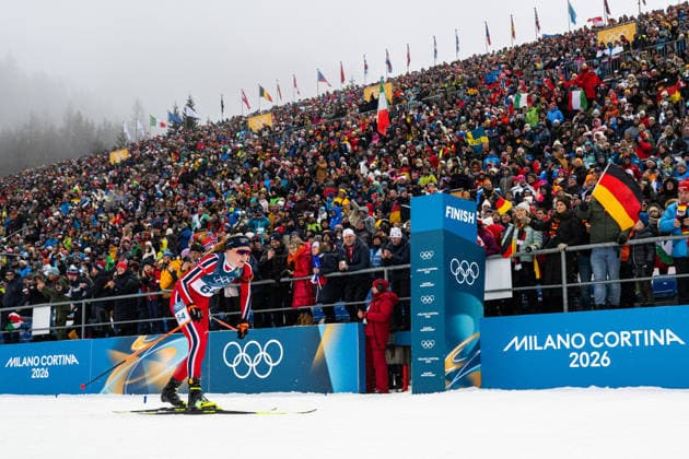 260214 Maren Kirkeeide of Norway crosses the finish line in women s biathlon 7,5 km sprint during day 8 of the 2026 Winter Olympics on February 14, 2026 in Anterselva. Photo: Mathias Bergeld BILDBYRAN kod MB MB1327 skidskytte biathlon skiskyting Olympic Games, Olympische Spiele, Olympia, OS olympics winter olympics os ol olympiska spel vinter-os olympiske leker milano cortina 2026 milan cortina 2026 milano cortina 2026 olympic games milano cortina 2026 winter olympic games milano cortina-os milano cortina-ol vinter-ol 8 bbeng sprint dam kvinner women norge norway *** 260214 Maren Kirkeeide of Norway crosses the finish line in women s biathlon 7,5 km sprint during day 8 of the 2026 Winter Olympics on February 14, 2026 in Anterselva Photo Mathias Bergeld BILDBYRAN code MB MB1327 biathlon biathlon olympic games olympics olympics winter olympics os ol olympiska spel vinter os olympiske leker milano cortina 2026 milan cortina 2026 milano cortina 2026 olympic games milano cortina 2026 winter olympic games milano cortina os milano cortina ol vinter ol 8 bbeng sprint dam kvinner women norge norway  Copyright: MATHIASxBERGELD BB260214MB059