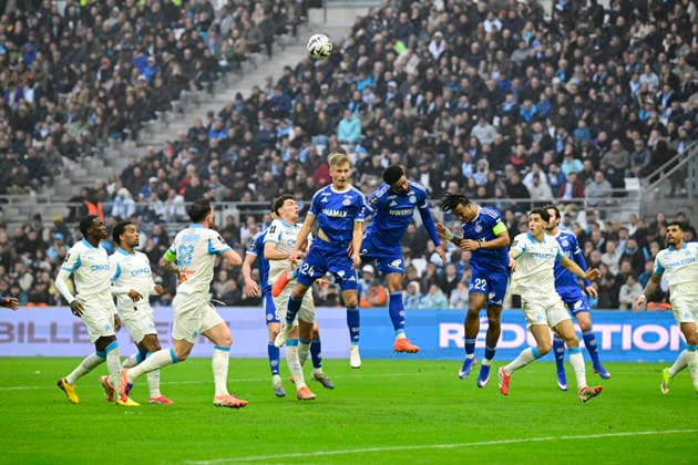 FOOTBALL : Olympique de Marseille VS RC Strasbourg Alsace - Ligue 1 McDonald s - 14 02 2026 Ligue 1 McDonald™s match between Olympique de Marseille and RC Strasbourg Alsace on February 14, 2026 at the Orange Velodrome Stadium in Marseille. MarseilleFrance  Copyright: xWilliamxCannarellax