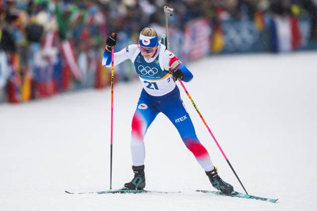 XXV Winter Olympic Games, Olympische Spiele, Olympia, OS in Anterselva, Italy, on February 14, 2026. Biathlon Women s 7,5km Sprint. Lucie Charvatova of Czech Republic. (CTKxPhoto OndrejxDeml) CTKPhotoP2026021406129  CTKPhotoP2026021406129