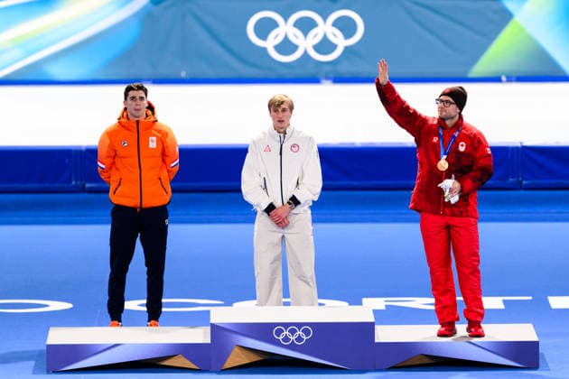260214 Jenning de Boo of Netherlands, Jordan Stolz of USA and Laurent Dubreuil of Canada celebrate on the podium after men s 500m Speed skating, Eisschnelllauf during day 8 of the 2026 Winter Olympics on February 14, 2026 in Milan. Photo: Carl Sandin BILDBYRAN kod CS CS0880 skridskor speed skating Olympic Games, Olympische Spiele, Olympia, OS olympics winter olympics os ol olympiska spel vinter-os olympiske leker milano cortina 2026 milan cortina 2026 milano cortina 2026 olympic games milano cortina 2026 winter olympic games milano cortina-os milano cortina-ol vinter-ol 8 bbeng gold guld jubel os-guld medalj medal *** 260214 Jenning de Boo of Netherlands, Jordan Stolz of USA and Laurent Dubreuil of Canada celebrate on the podium after men s 500m speed skating during day 8 of the 2026 Winter Olympics on February 14, 2026 in Milan Photo Carl Sandin BILDBYRAN code CS CS0880 skates speed skating olympic games olympics winter olympics os ol olympic games winter os olympic games milano cortina 2026 milan cortina 2026 milano cortina 2026 olympic games milano cortina 2026 winter olympic games milano cortina os milano cortina ol winter ol 8 bbeng gold gold jubel os gold medal medal  Copyright: CARLxSANDIN BB260214CS164