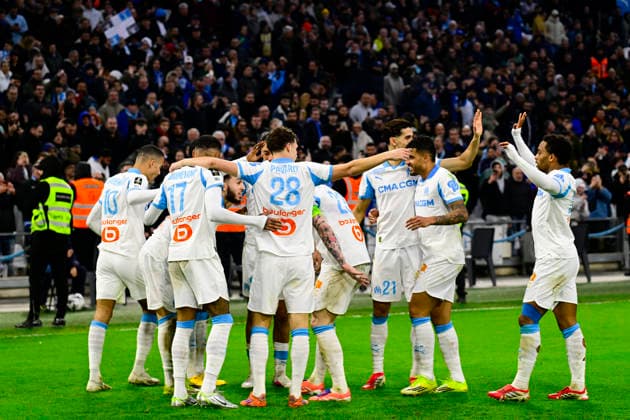 FOOTBALL : Olympique de Marseille VS RC Strasbourg Alsace - Ligue 1 McDonald s - 14 02 2026 Joy OM - But Amine Gouri - Ligue 1 McDonald™s match between Olympique de Marseille and RC Strasbourg Alsace on February 14, 2026 at the Orange Velodrome Stadium in Marseille. MarseilleFrance  Copyright: xWilliamxCannarellax