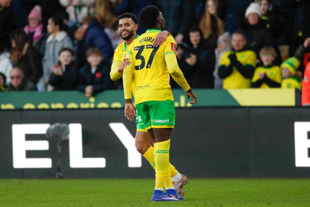 Norwich City v West Bromwich Albion Emirates FA Cup Mohamed Toure of Norwich celebrates scoring his sides 3rd goal during the Emirates FA Cup Fourth Round match at Carrow Road, Norwich 14 02 2026 Commissioned for use in Newsquest Norfolk titles only. All other titles fees apply. UK Newspapers OUT Copyright: xPaulxChestertonx FIL-22967-0133