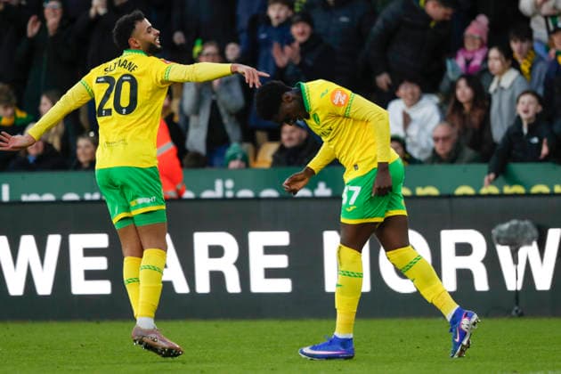 Norwich City v West Bromwich Albion Emirates FA Cup Mohamed Toure of Norwich celebrates scoring his sides 3rd goal during the Emirates FA Cup Fourth Round match at Carrow Road, Norwich 14 02 2026 Commissioned for use in Newsquest Norfolk titles only. All other titles fees apply. UK Newspapers OUT Copyright: xPaulxChestertonx FIL-22967-0136