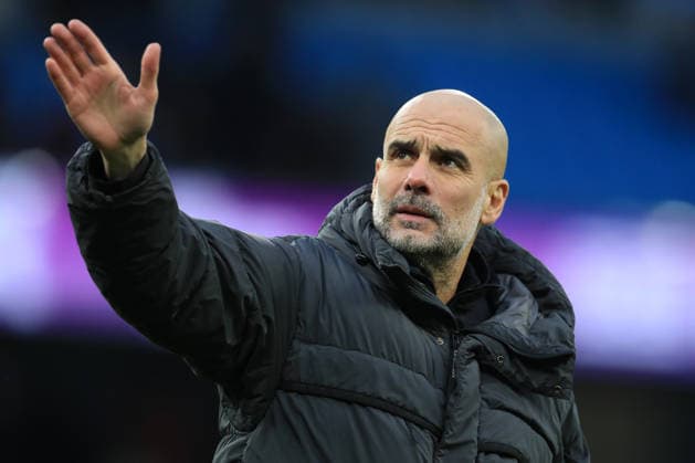 14th February 2026; Etihad Stadium, Manchester, Lancashire, England; FA Cup Football, Manchester City versus Salford City ; Manchester City manager Pep Guardiola waves to the home supporters after full time  DavidxBlunsden Content restricted for UK based newspaper