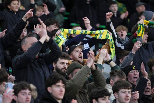 Norwich City v West Bromwich Albion Emirates FA Cup The Norwich fans at the end of the Emirates FA Cup Fourth Round match at Carrow Road, Norwich 14 02 2026 Commissioned for use in Newsquest Norfolk titles only. All other titles fees apply. UK Newspapers OUT Copyright: xPaulxChestertonx FIL-22967-0192