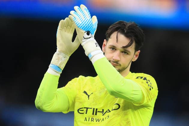 14th February 2026; Etihad Stadium, Manchester, Lancashire, England; FA Cup Football, Manchester City versus Salford City ; Manchester City goalkeeper James Trafford applauds the supporters at full time  DavidxBlunsden Content restricted for UK based newspaper