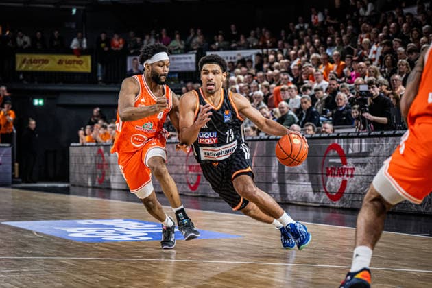 1. Basketball Bundesliga, easyCredit BBL, Saison 2025 2026, Herren, Hauptrunde, 20. Spieltag, 14.02.2026, RASTA Vechta - ratiopharm Ulm Mark Smith ( 13 - ratiopharm ulm) in Aktion Vechta RASTA Dome Niedersachsen Deutschland