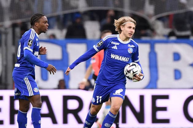 Olympique de Marseille v RC Strasbourg Alsace - Ligue 1 McDonald s 2025 2026 20 Martial GODO (rcsa) - 11 Sebastian NANASI (rcsa) during the Ligue 1 McDonald s match between Marseille and Strasbourg at Stade Velodrome on February 14, 2026 in Marseille, France. Marseille France  Copyright: xFEPx 776348289