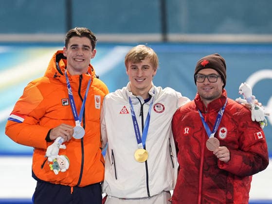 Jordan STOLZ (USA) won Gold, Jenning de BOO (NED) got silver and Laurent DUBREUIL got Bronze in the Speed skating, Eisschnelllauf - men s 500m at Milano Speed skating stadium during Olympic Winter games, Winterspiele,Spiele, Summer games in Milano, Italy on 14th Feb, 2026  Copyright: xRanjithxKumar IPAxSportx xipa-agency.netx xx IPA_71504165 IPA_Agency_IPA71504165