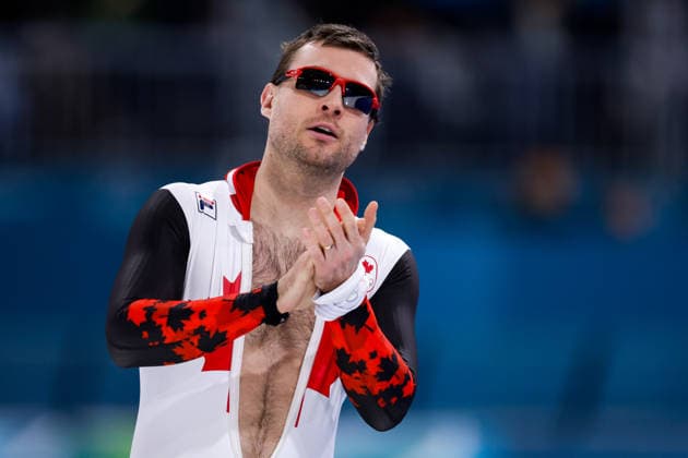 2026-02-14 Speed skating, Eisschnelllauf - Milano Cortina 2026 Winter Olympics - Day 8 MILAN, ITALY - FEBRUARY 14: Laurent Dubreuil of Canada reacts after competing in the Men s 500m during Day 8 of Speed Skating - Milano Cortina 2026 Winter Olympics at Milano Speed Skating Stadium on February 14, 2026 in Milan, Italy. (Photo by Joris Verwijst BSR Agency) Milan Italy Content not available for redistribution in The Netherlands directly or indirectly through any third parties. Copyright: xBSRxAgencyx