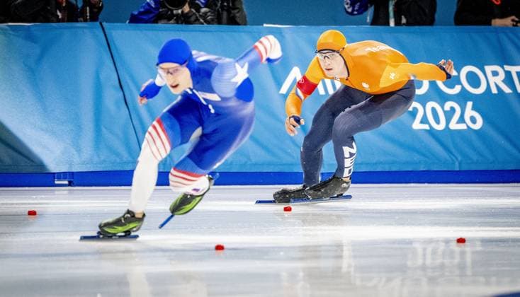MILAN - Jenning de Boo won his second silver medal in the 500 meters at the Olympic Games, Olympische Spiele, Olympia, OS Action in the men s 500-meter long track Speed skating, Eisschnelllauf final at Milano Speed Skating Stadium, Milan Cortina 2026 Olympic Winter games, Winterspiele,Spiele, Summer games ROBIN UTRECHT ANP netherlands out - belgium out xVIxxIVx 550688610 originalFilename: 550688610.jpg