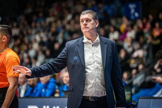 14.02.2026, xhfmx, Basketball easyCredit BBL Bundesliga, Frankfurt Skyliners - Braunschweig Löwen Klaus Perwas (Trainer Skyliners Frankfurt) (DFL DFB REGULATIONS PROHIBIT ANY USE OF PHOTOGRAPHS as IMAGE SEQUENCES and or QUASI-VIDEO) Frankfurt am Main