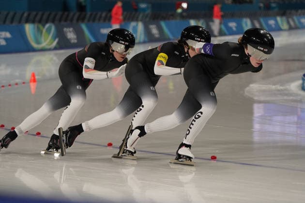 Milano Cortina, 2026 , Winter Olympic Games, Olympische Spiele, Olympia, OS Olympische Winter-Olympische spiele 2026 , Speedskating, Eisschnelllauf , Mannschaftsverfolgung Frauen Team Deutschland, Josie Hofmann, Josephine Schloerb, Lea Sophie Scholz, Deutschland, Germany GER Photocopyright Gladys Chai von der Laage *** Milano Cortina, 2026 , Winter Olympic Games, Winter Olympic Games 2026 , Speed Skating, Speed Skating , Team Pursuit Women Team Germany, Josie Hofmann, Josephine Schloerb, Lea Sophie Scholz, Germany, Germany GER Photocopyright Gladys Chai von der Laage