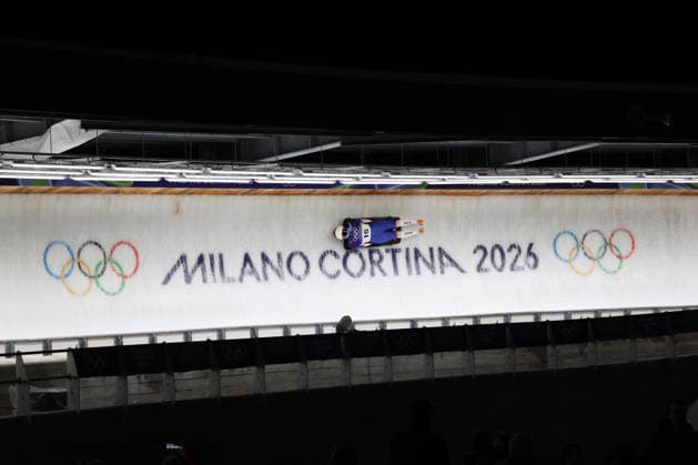USA s Kelly Curtis takes part in the Women s Skeleton at the 2026 Winter Olympics in Cortina, Italy on Saturday February 14, 2026.  OLY20260214645 HUGOxPHILPOTT