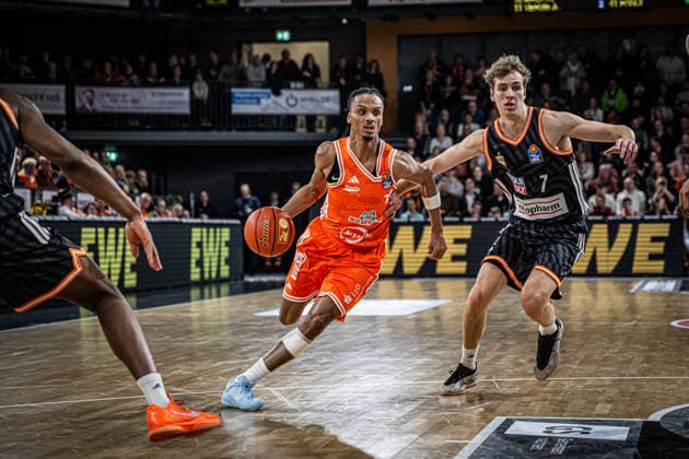 1. Basketball Bundesliga, easyCredit BBL, Saison 2025 2026, Herren, Hauptrunde, 20. Spieltag, 14.02.2026, RASTA Vechta - ratiopharm Ulm Alonzo Verge ( 11 - RASTA Vechta) in Aktion Vechta RASTA Dome Niedersachsen Deutschland